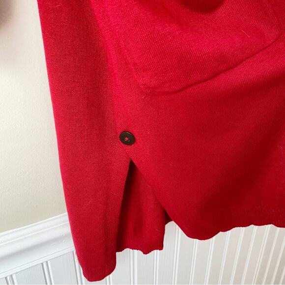 J. Jill | Wool Blend Long Duster Cardigan Sweater Buttons Fall Cozy Red XS - Picture 3 of 6